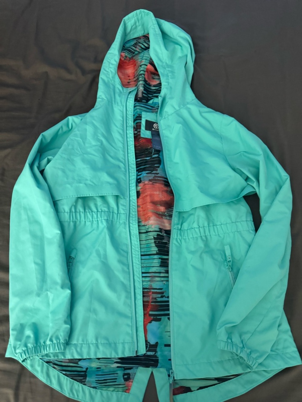 Kids Teal Hooded Windbreaker Jacket - Champion
